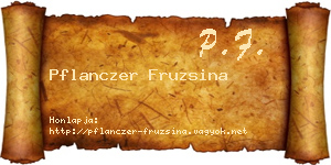 Pflanczer Fruzsina névjegykártya